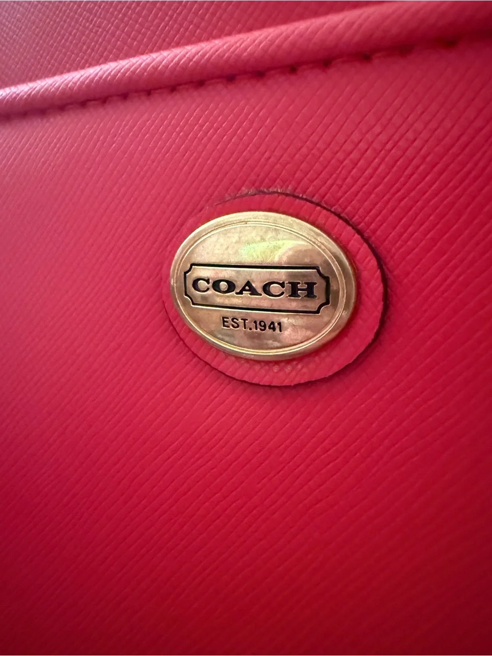 Authentic COACH Peyton Leather Jordan Double Zip Carryall Bag - Picture 7 of 13